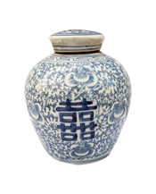 Blue & White Calligraphy Ginger Jar