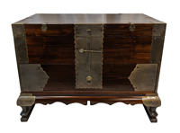 Korean Brass Camphor Wood Trunk With Drawers