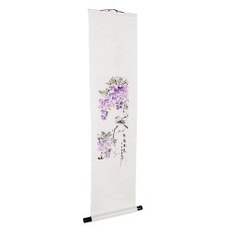 Floral Hanging Scroll Painting with Chinese Silk Borders