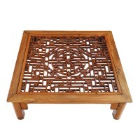 Chinese Antique Coffee Table with Carved Lattice Top Chinese Antique Coffee Table with Carved Lattice Top