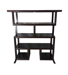 Oriental Rosewood Bookcase Curved Leg