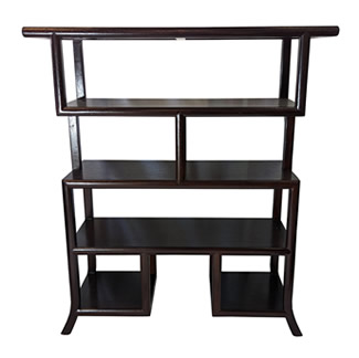 Oriental Rosewood Bookcase Curved Leg