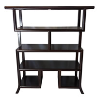 Rosewood Oriental Bookcase Curved Leg