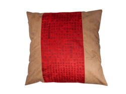 Oriental Red Calligraphy Pillow Case