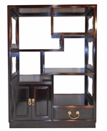 Asian Rosewood Step Curio Cabinet