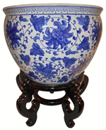 Blue & White Porcelain Jardiniere For Indoor Or Outdoor Use