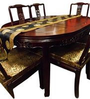 Oriental Carved Hardwood Dining Set