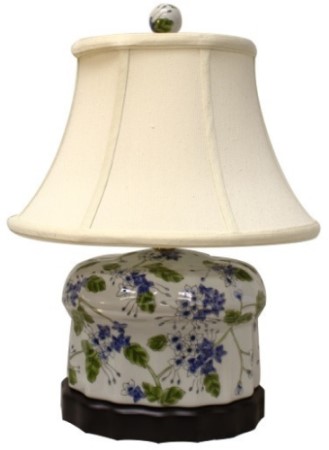 Oriental Compact Fluted Porcelain Table Lamp