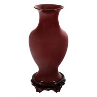Chinese Porcelain Fishtail Vase Hand Glazed in Oxblood Red Chinese Porcelain Fishtail Vase Hand Glazed in Oxblood Red