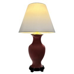 Porcelain Table Lamp in Oxblood Red with Stand Porcelain Table Lamp in Oxblood Red with Stand