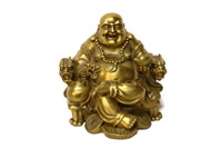 Bronze Buddha in Dragon Chair