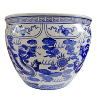 Porcelain Fishbowl with Dragon Design