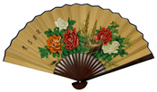 Oriental Fan With Hand Painted Design