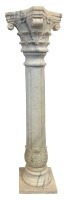 White Hand Carved Marble Column