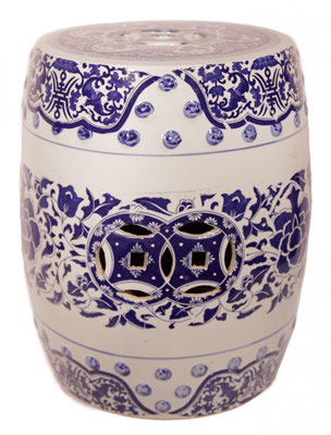 Oriental Blue & White Garden Stool