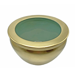 Porcelain Fishbowl Planters in Gold and Celadon