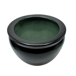 Porcelain Fishbowl Planters in Solid Black and Celadon