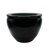 Chinese Porcelain Fishbowl Planters in Solid Black and Celadon