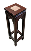 Oriental Plant Stand With Marble Top 24 in Height