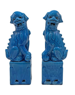 Pair of Oriental Ceramic Foo Dogs