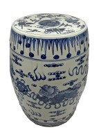 Oriental Garden Stool with Guardian Lions Oriental Garden Stool with Guardian Lions