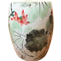 Painted Garden Stool in Water Lily Design