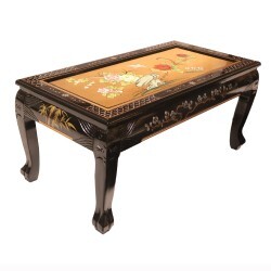 Gold Leaf Coffee Table Hand Painted Floral Design Gold Leaf Coffee Table Hand Painted Floral Design
