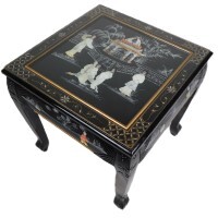 Dragon Leg Oriental End Table Inlaid Pearl with Gloss Lacquer Dragon Leg Oriental End Table Inlaid Pearl with Gloss Lacquer