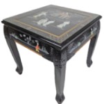 Dragon Leg Oriental End Table Inlaid Pearl with Gloss Lacquer