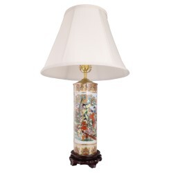 Geisha Table Lamp Satsuma Porcelain