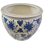 Blue and White Porcelain Jardiniere For Indoor Or Outdoor Use