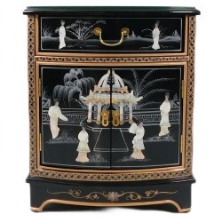 Oriental End Table in Black Lacquer