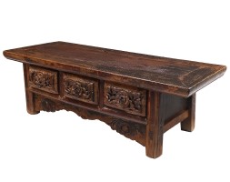 Antique Meditation Table Hand Craved Florals