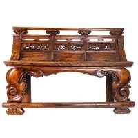 Chinese Antique Bench With Hand Carving And Budha Legs