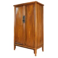 Antique Chinese Armoire with Splayed Sides Natural Finish