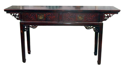 Antique Chinese Table Two Drawer 66"W