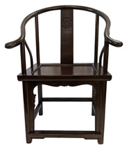 Oriental Monk Chair with Ox Horn Back