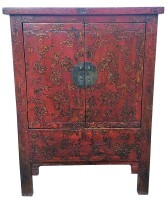 Chinese Elm Wood Butterfly Chest