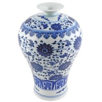 Blue and White Porcelain Ball Vase of Jingdezhen Floral Print