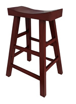 Elmwood Moon Stool With Oriental Red Finish