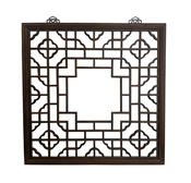 Asian Window Square Carved Panel 34 Inch
