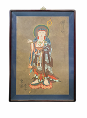 Oriental Hand Painted Buddha Wall Panel