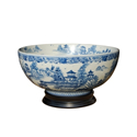 Chinese Table Bowl Landscape 14" Diameter with Stand