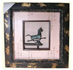 Chinese Art Shadow Boxed Bronze Tong Horse