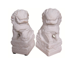 Marble Foo Dog Statues 5"