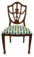 Hand Carved French Style Pila Side Chair with Vanilla, Gold and Green Cushion