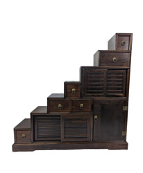 Step Chest Six Drawer with Door