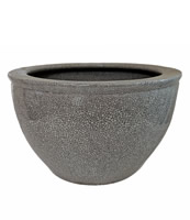 Planter Japanese Porcelain Container Grey Ice Crackle 22" Dia