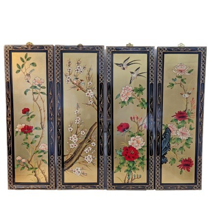 Oriental Wall Art Set of Four Panels