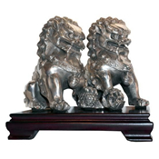 Silver Chinese Foo Dogs